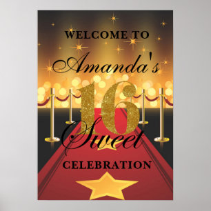 Hollywood Red Tepet Sweet 16 Welcome Poster