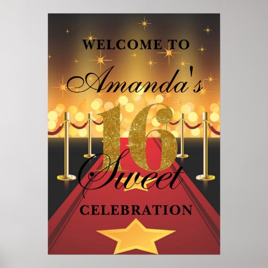 Hollywood Red Tepet Sweet 16 Welcome Poster (Vorne)