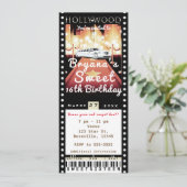 Hollywood Red Tepet VIP Party Ticket Einladung (Stehend Vorderseite)