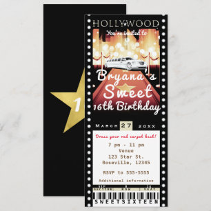 Hollywood Red Tepet VIP Party Ticket Einladung