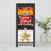 Hollywood Red Tepet VIP Party Ticket Einladung (Stehend Vorderseite)