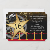 Hollywood Red Teppich Party Einladungen (Rückseite)