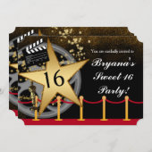 Hollywood Red Teppich Party Einladungen (Vorne/Hinten)