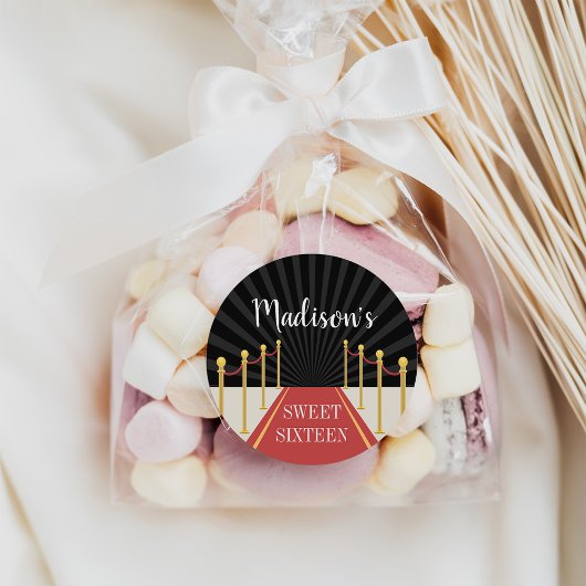 Hollywood Red Teppich Personalisiert Runder Aufkleber