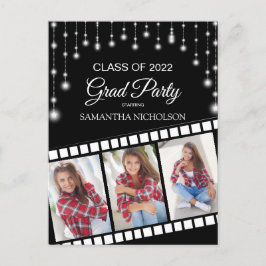 Hollywood Reel 3 Foto Black Silver Abschluss Postkarte