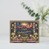 Hollywood Regency Independence Day Patriotic Feiertagspostkarte (Stehend Vorderseite)