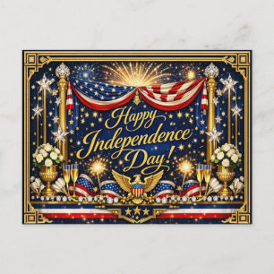 Hollywood-Regency-Independence-Day-Patriotisch Feiertagspostkarte