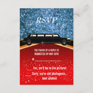 Hollywood-Roter-Teppich-Einladung RSVP Karte