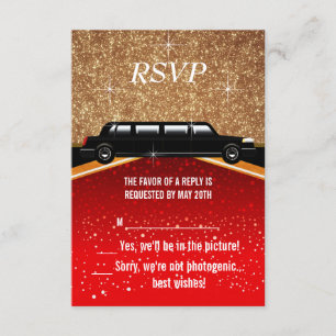 Hollywood-Roter-Teppich-Einladung RSVP Karte