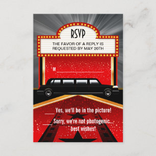 Hollywood-Roter-Teppich-Einladung RSVP Karte