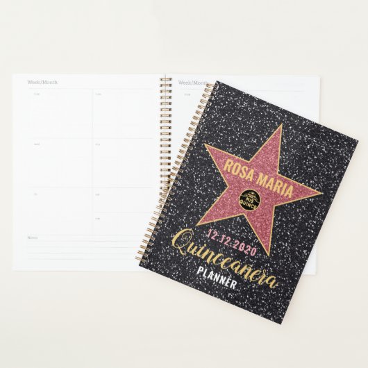 Hollywood Star Glitzern Quinceañera Planner Planer (Anzeige)