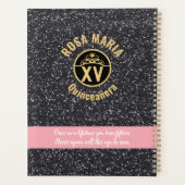 Hollywood Star Glitzern Quinceañera Planner Planer (Rückseite)