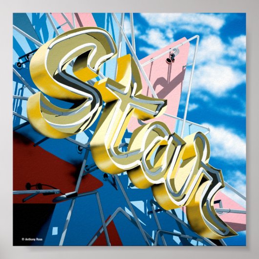 Hollywood Star Lanes auf der historischen Route 66 Poster (Vorne)