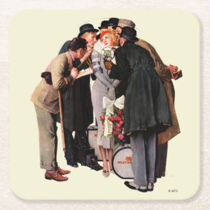 Hollywood-Starlet Rechteckiger Pappuntersetzer