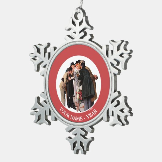 Hollywood Starlet Schneeflocken Zinn-Ornament (Rechts)