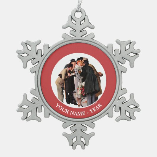 Hollywood Starlet Schneeflocken Zinn-Ornament (Vorderseite)