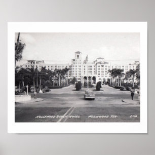 Hollywood-Strand-Hotel, Florida Vintag Poster