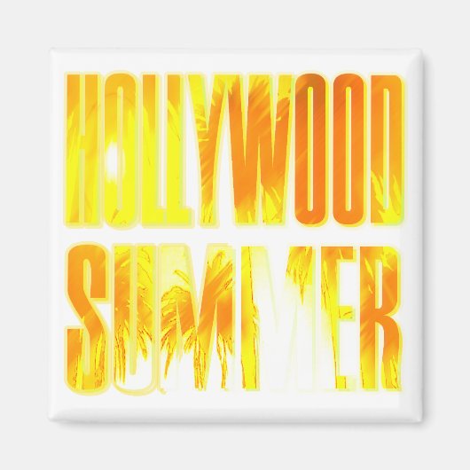 "Hollywood Summer" Gelber Orange Letter Magnet (Vorne)