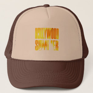 "Hollywood Summer" Yellow Orange Letter Hat Truckerkappe