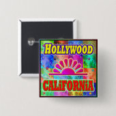 Hollywood Sun & Palms Button (Vorne & Hinten)