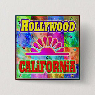 Hollywood Sun & Palms Button