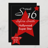 Hollywood Super Star Einladung individuell gestalt (Vorne/Hinten)
