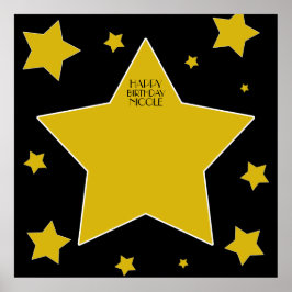 Hollywood Theme Birthday Autograph Keepake Poster