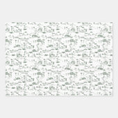 Hollywood Toile Coquette Pink & Green Geschenkpapier Set (Vorderseite)