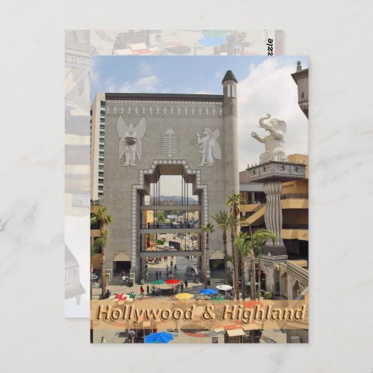 Hollywood und Highland Los Angeles Postkarte (Vorne/Hinten)