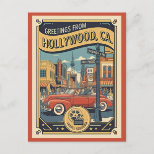 Hollywood und Vine 1940er Jahre Ansicht im Vintage Postkarte