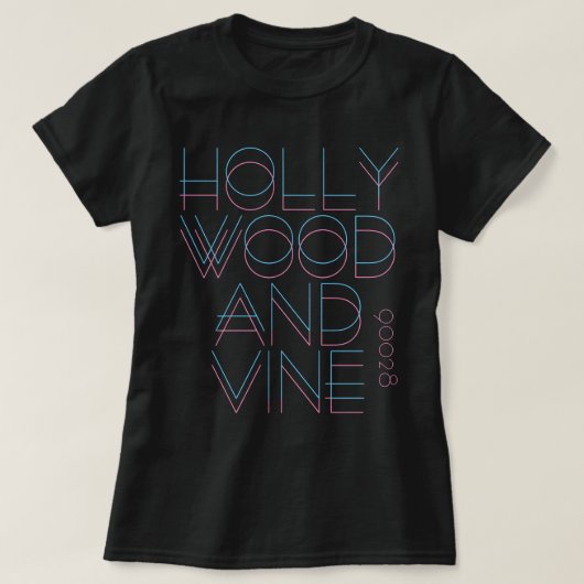 Hollywood und Wein T-Shirt (Design vorne)