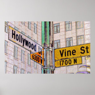 Hollywood und Weinposter Poster