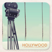 Hollywood-Vintag-Kamera Rechteckiger Pappuntersetzer (Vorderseite)