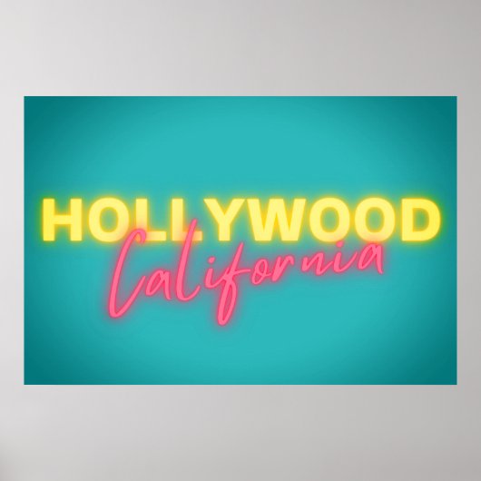 Hollywood Vintag Neon Lights Poster (Vorne)