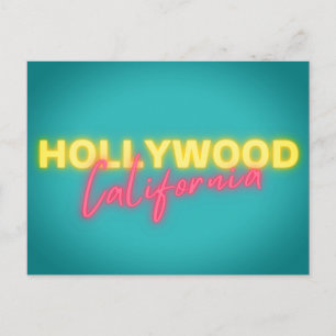 Hollywood Vintag Neon Lights Postkarte