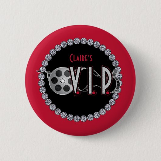 Hollywood VIP Geburtstag Button (Vorderseite)