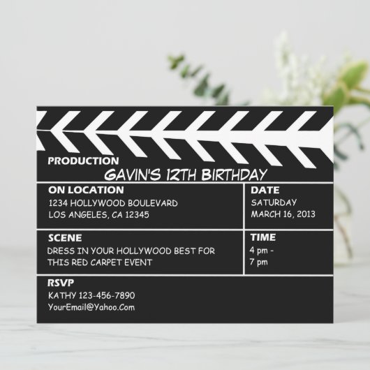 Hollywood Walk of Fame Invitation Einladung (Stehend Vorderseite)