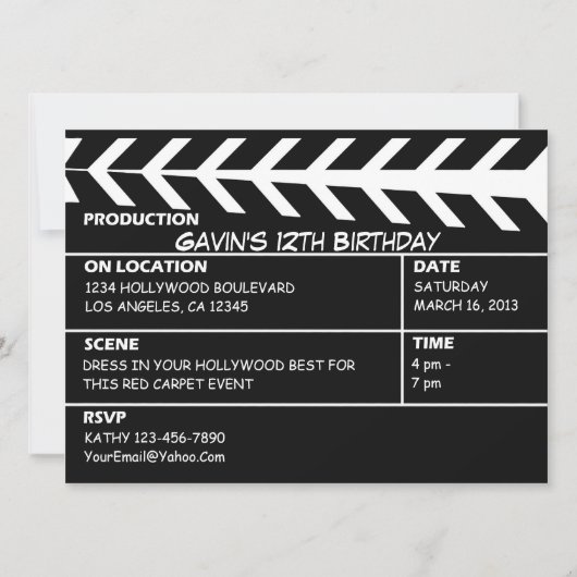 Hollywood Walk of Fame Invitation Einladung (Vorderseite)