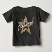 Hollywood White Hand Script mit Star Baby T-shirt (Vorderseite)