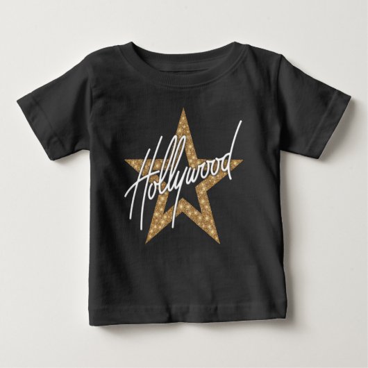 Hollywood White Hand Script mit Star Baby T-shirt (Vorderseite)