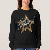 Hollywood White Hand Script mit Star Sweatshirt (Vorderseite)