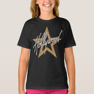 Hollywood White Hand Script mit Star T-Shirt