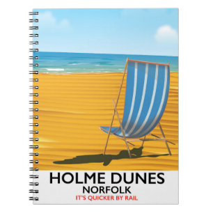 Holme Dunes Norfolk Reiseplakat Notizblock