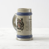 Holmes Familienwappen Stein Bierglas (Vorderseite Links)