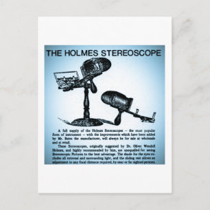 Holmes Stereoskop-Werbung (Cyanotypie) Postkarte