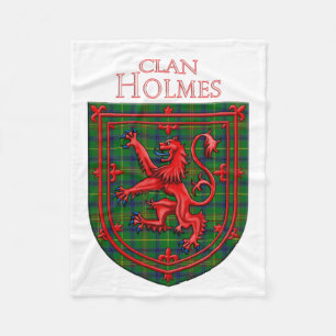 Holmes Tartan Scottish Kariert Lion Rampant Fleecedecke