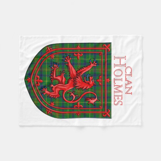 Holmes Tartan Scottish Plaid Lion Rampant Fleecedecke (Vorderseite (Horizontal))