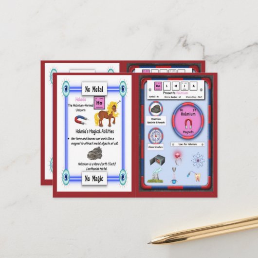 Holmia - Holmium Horn Unicorn Game Card Postkarte (Vorderseite/Rückseite Beispiel)