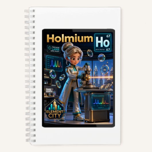 Holmium (Ho) – Atom | ATOMIVRA™ Kollektion Notizblock (Vorderseite)