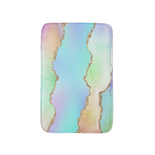 Holo Agate | Imitate Iridescent Pastel Ombre Marmo Badematte (Vorderseite Vertikal)